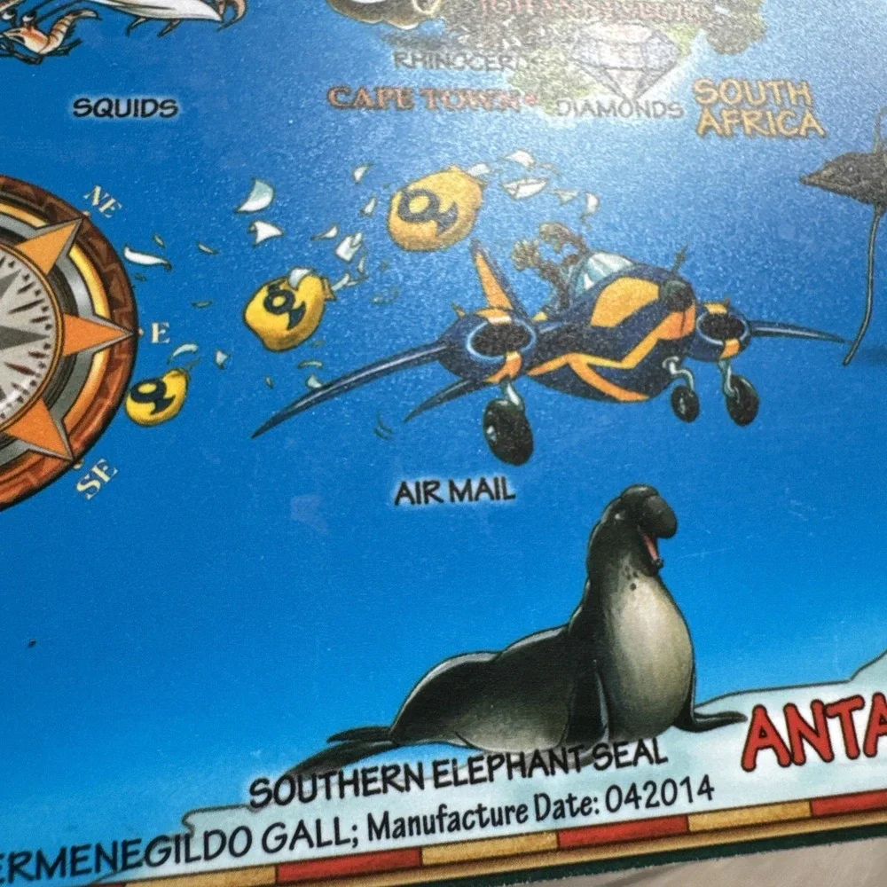 2014 Dino Laminated Geography Learning Placemat World Map 18